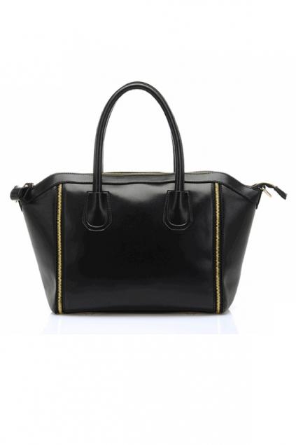 Oasap Zipped Bat-shaped Black Tote