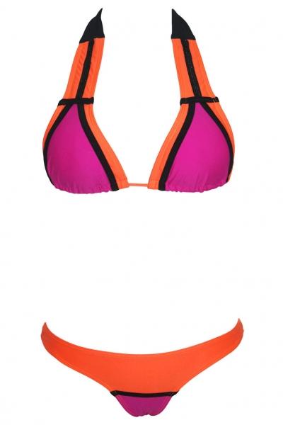 Oasap Sexy Beach Color Block Halter Bikini