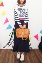 Oasap Tassels Panel Ankle Length Skirt