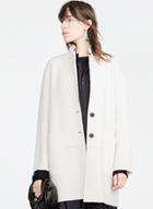 Oasap Women's Wide-lapel Oversize Wool Coat