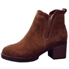 Oasap Fashion Slip-on Suede Ankle Boots