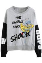 Oasap Graphic Shock Long Sleeves Sweatshirt
