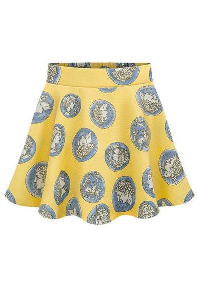 Oasap Head Portrait A-line Skirt