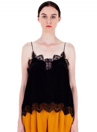 Oasap Lace Trim Spaghetti Strap Tank Top