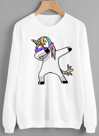 Oasap Fashion Cartoon Printed Loose Fit Pullover Sweatshirt