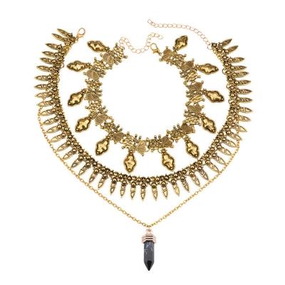 Oasap Multilaye Pendant Alloy Collarbone Chain Necklace
