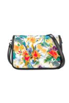Oasap Flower Print Shoulder Bag With Magnetic Snap