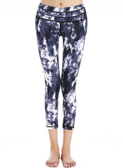 Oasap Women's Printed Stretch Skinny Mesh Panel Sports Ninth Leggings
