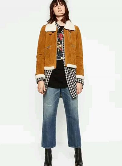 Oasap Fashion Lamb Wool Full Zip Coat