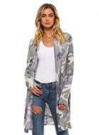 Oasap Fashion Long Sleeve Camo Printed Open Front Cardigan