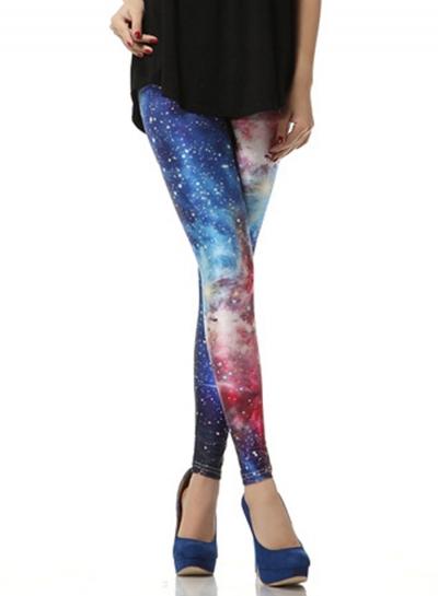 Oasap Starry Sky Digital Printed Sports Ankle Leggings