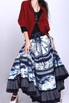 Oasap Elegant Bandhnu Expansion Skirt With Dots Embellished Hemline