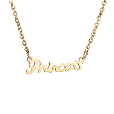 Oasap Stainless Steel Personalized Words Princess Necklace