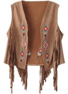 Oasap Women's Geometric Embroidery Print Open Front Vest
