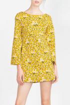 Oasap Chic Printing Flare Sleeve Shift Dress