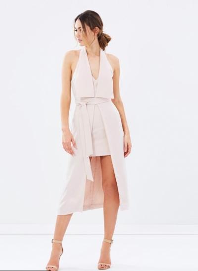 Oasap Halter Lace-up Midi Dress