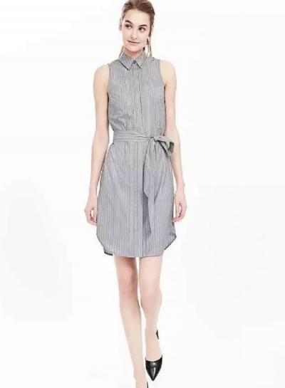 Oasap Simple Sleeveless Slim Stripped Dress