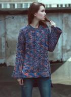 Oasap Fashion High Low Chunky Knit Sweater