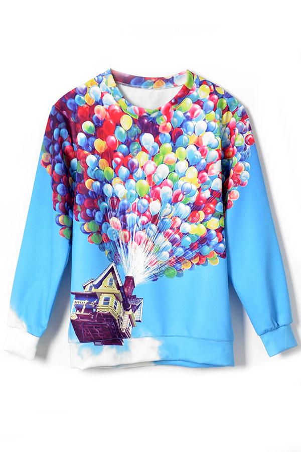 Oasap Massive Balloon Print Sweatshirt
