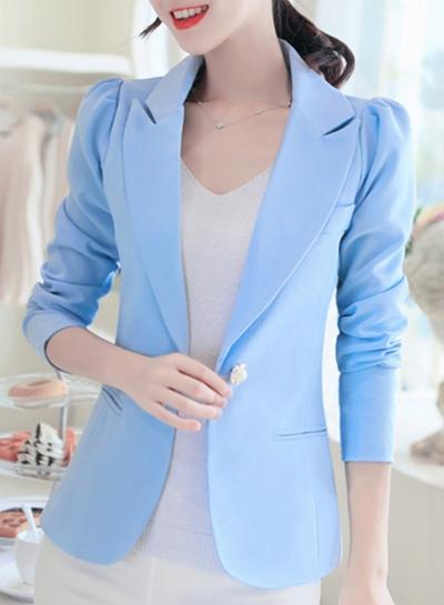 Oasap Fashion Long Sleeve Slim Fit One Button Blazer