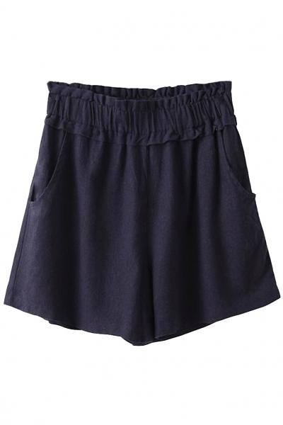 Oasap Cool Simple Navy Shorts