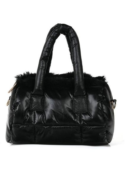 Oasap Rabbit Hair Top Zipped Shoulder Bag