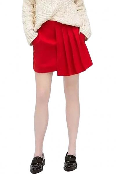 Oasap Sexy Pleated Solid Mini Skirt