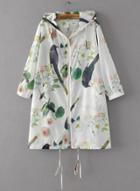 Oasap Hooded Floral Printed Sun Protection Outerwears