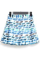 Oasap Abstract Graphic Pleated Skirt