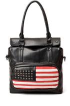 Oasap American Flag Print Star Embellished Shoulder Bag