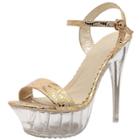 Oasap Open Toe Platform Slingback High Stiletto Sandals