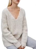 Oasap Women's Casual Solid V Neck Loose Knitted Pullover Sweater