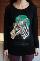 Oasap Zebra Print Sweatshirt