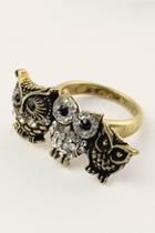 Oasap Owl Shaped Rhinestone Embellished Ring