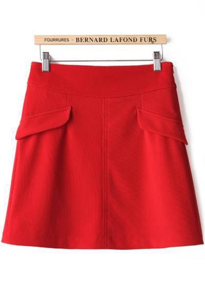 Oasap Solid Textured Mini Skirt
