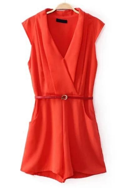 Oasap Chic V Neck Jempsuits