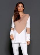 Oasap Long Sleeve Color Block Loose Fit Pullover Sweater