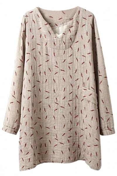 Oasap Red Chili Pepper Print Shift Dress