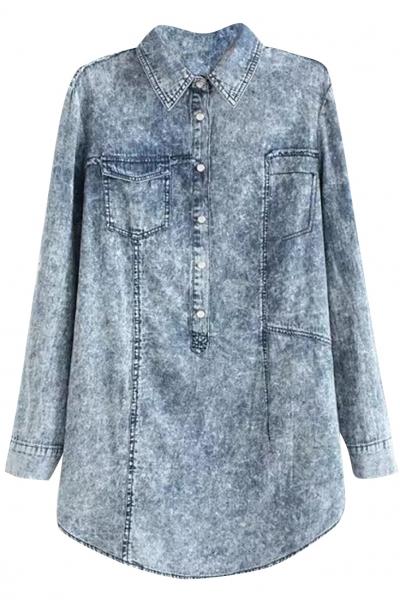 Oasap Trendy A-line Denim Dress