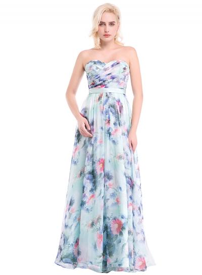 Oasap Women's Floral Print High Waist Corset Prom Dress