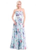 Oasap Women's Floral Print High Waist Corset Prom Dress