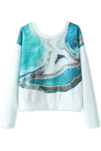 Oasap Art French Terry Sweatshirt