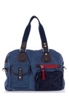 Oasap Oversized Casual Canvas Shoulder Bag With Double Pouch Pockets