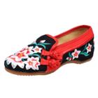 Oasap Traditional Floral Embroidery Slip-on Flat Shoes
