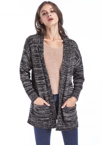 Oasap Long Sleeve Color Mixture Open Front Cardigan