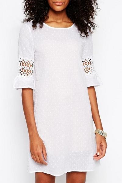 Oasap Sweet Mesh Half Sleeve Mini Dress