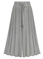 Oasap Elastic Waist Loose Fit Pleated Wide-leg Pants