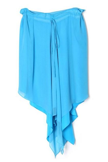 Oasap Chic Multifunction Drawstring Diagonal Hemline Skirt