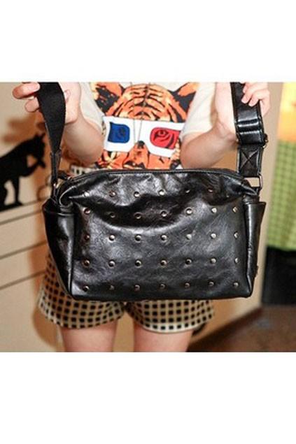 Oasap Retro Rivet Embellished Across Body Bag