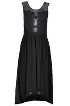 Oasap Wome's Illusion Neckline Mesh Embroidery High Low Dress